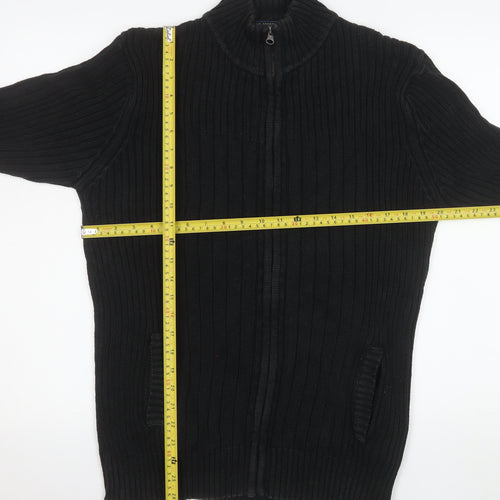 Cedarwood State Men’s Black Cotton Knit Zip Jacket L