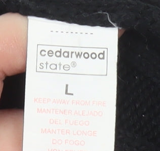 Cedarwood State Men’s Black Cotton Knit Zip Jacket L