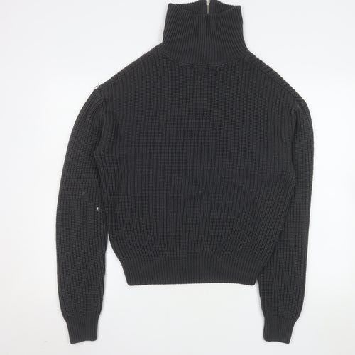 Mennace Men’s Black XS Half Zip High Neck Knit Sweatshirt