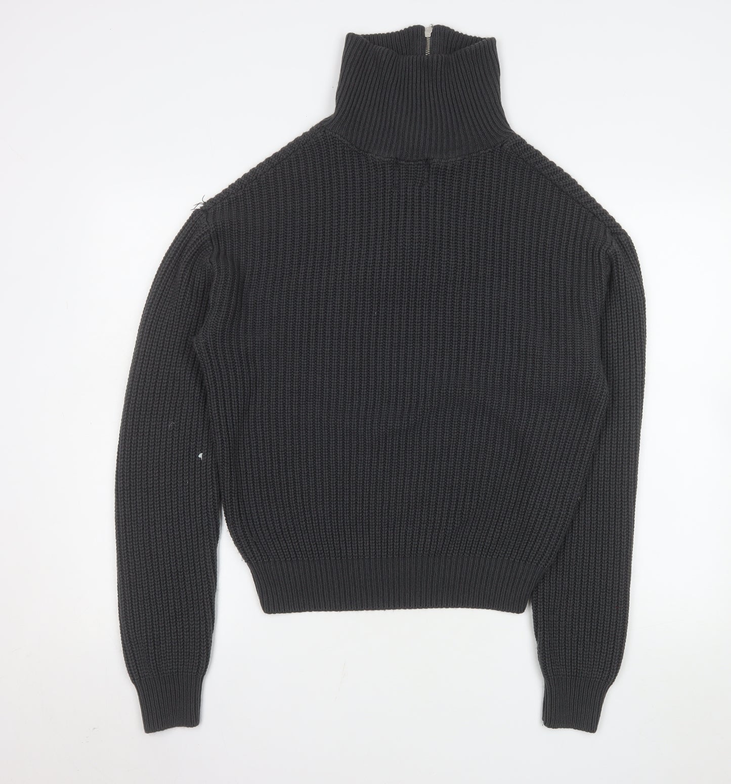 Mennace Men’s Black XS Half Zip High Neck Knit Sweatshirt