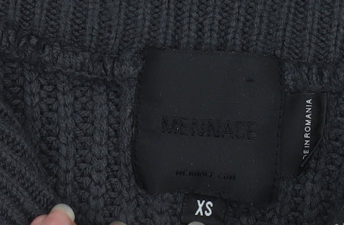 Mennace Men’s Black XS Half Zip High Neck Knit Sweatshirt
