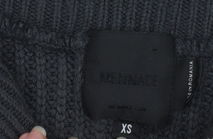 Mennace Men’s Black XS Half Zip High Neck Knit Sweatshirt