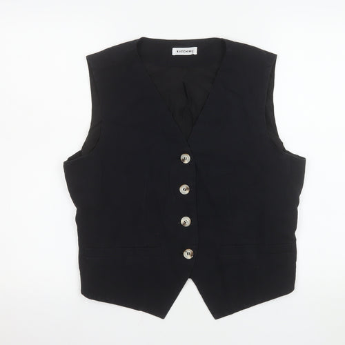 Katch Me Women Black XL Sleeveless Tailored Suit Waistcoat