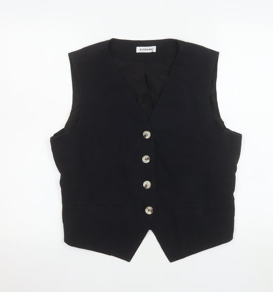 Katch Me Women Black XL Sleeveless Tailored Suit Waistcoat