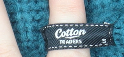 Cotton Traders Women’s Blue Knit Open Cardigan Size S