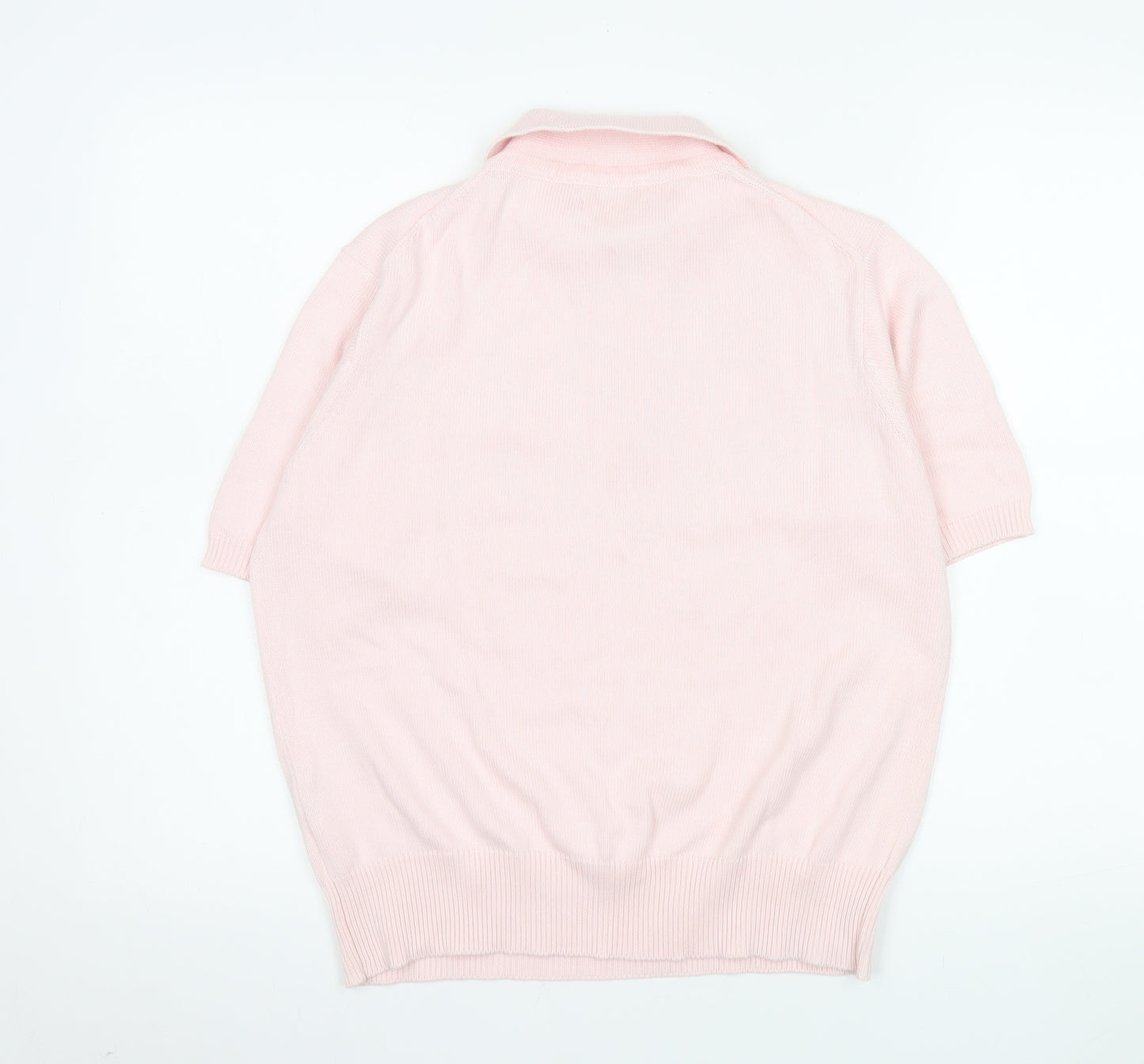 Country Collection Womens Pink Cotton Polo Knit Top Size M