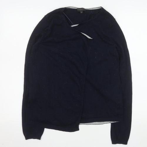 The White Company Women's Blue Merino Wool Cotton Cardigan L