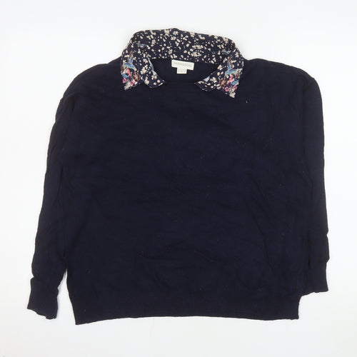 Monsoon Women’s Blue Collared Pullover Jumper Size 16