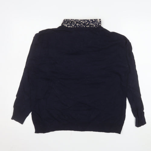 Monsoon Women’s Blue Collared Pullover Jumper Size 16