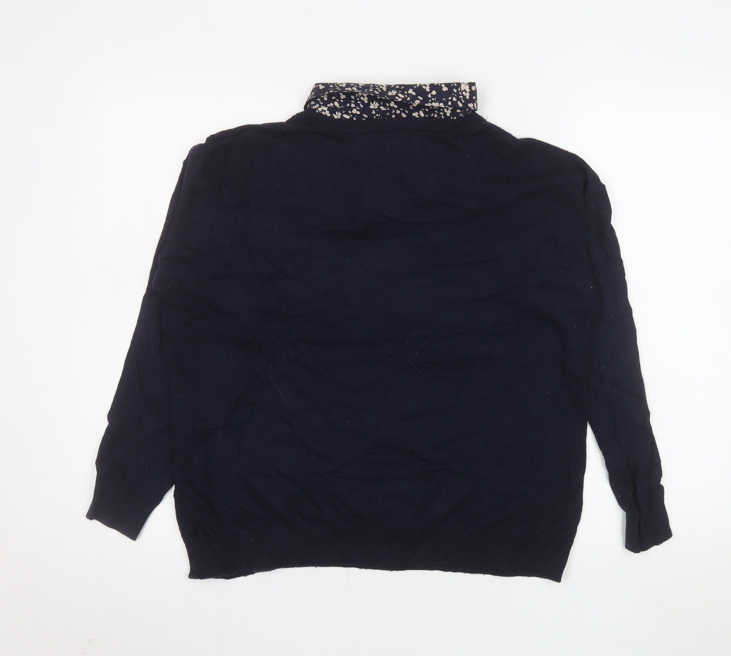 Monsoon Women’s Blue Collared Pullover Jumper Size 16