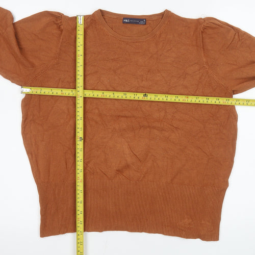 Marks and Spencer Womens Brown Size 16 Crew Neck Knit Jumper