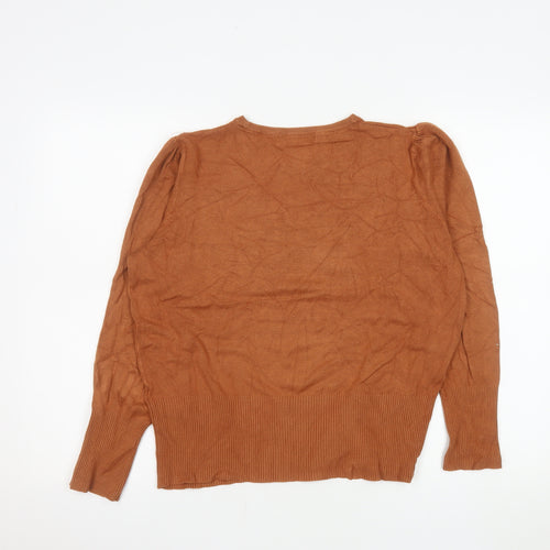 Marks and Spencer Womens Brown Size 16 Crew Neck Knit Jumper