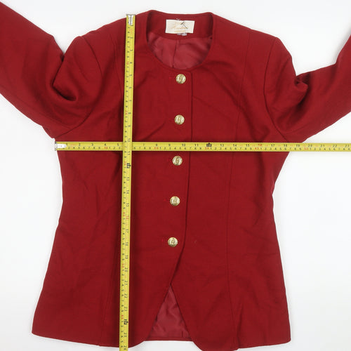Eastex Women Red Wool Blazer Size 12 Classic Tailored Jacket