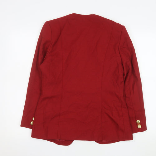 Eastex Women Red Wool Blazer Size 12 Classic Tailored Jacket