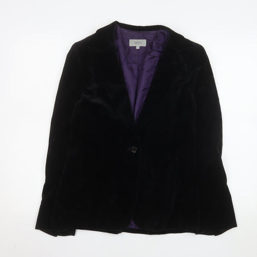 Marks and Spencer Women's Black Velvet Blazer UK 10 Classic Fit