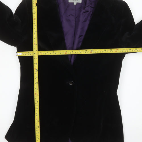 Marks and Spencer Women's Black Velvet Blazer UK 10 Classic Fit
