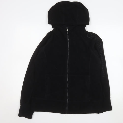 Calvin Klein Men’s Black Medium Hooded Fleece Zip Jacket