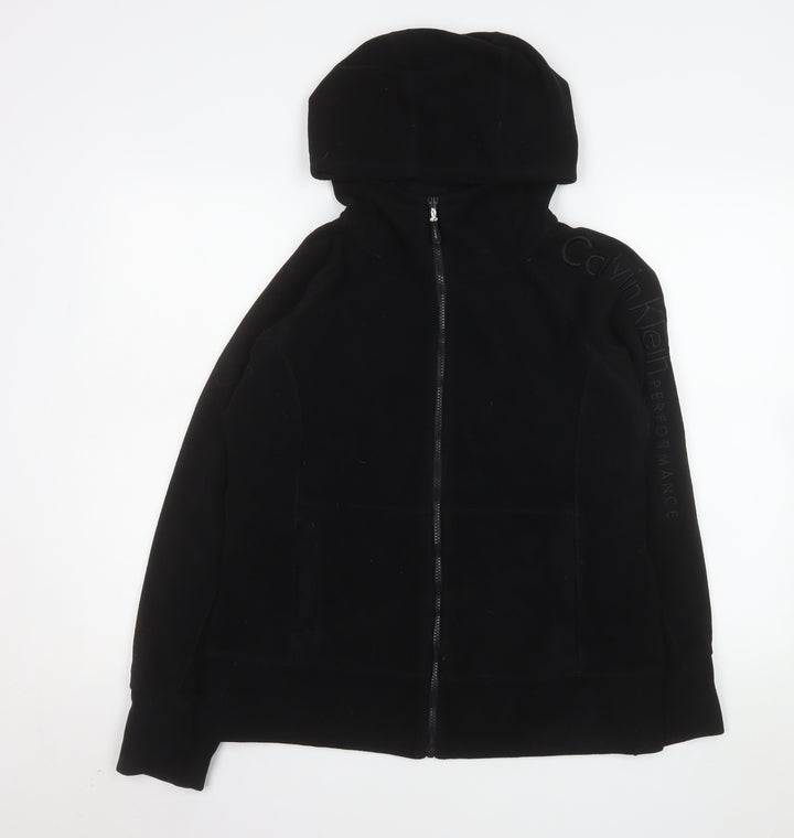 Calvin Klein Men’s Black Medium Hooded Fleece Zip Jacket