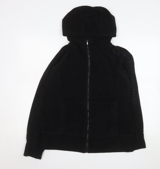 Calvin Klein Men’s Black Medium Hooded Fleece Zip Jacket