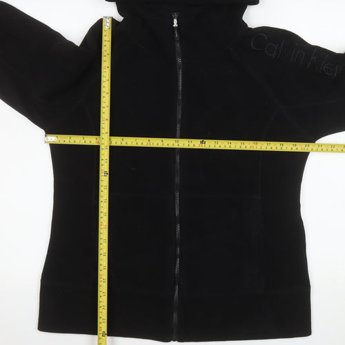 Calvin Klein Men’s Black Medium Hooded Fleece Zip Jacket