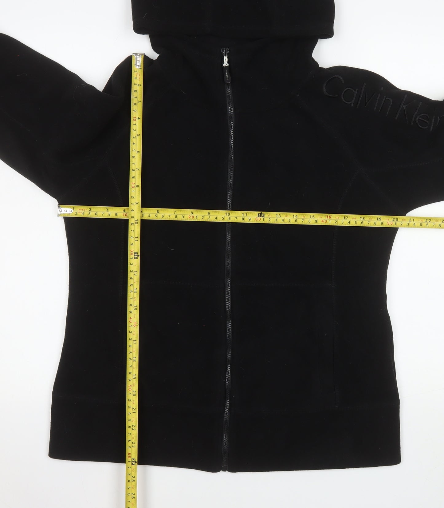 Calvin Klein Men’s Black Medium Hooded Fleece Zip Jacket