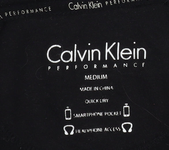 Calvin Klein Men’s Black Medium Hooded Fleece Zip Jacket