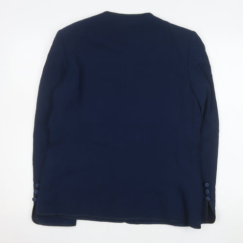 Jaeger Women's Blue Wool Blazer Size 16 Classic Tailored Jacket