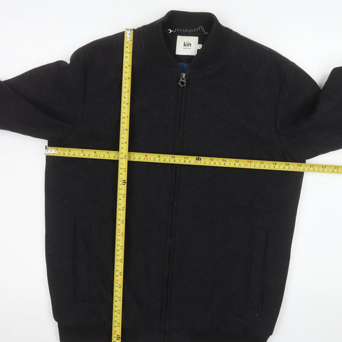 Kin by John Lewis Men's Black Wool Bomber Jacket S