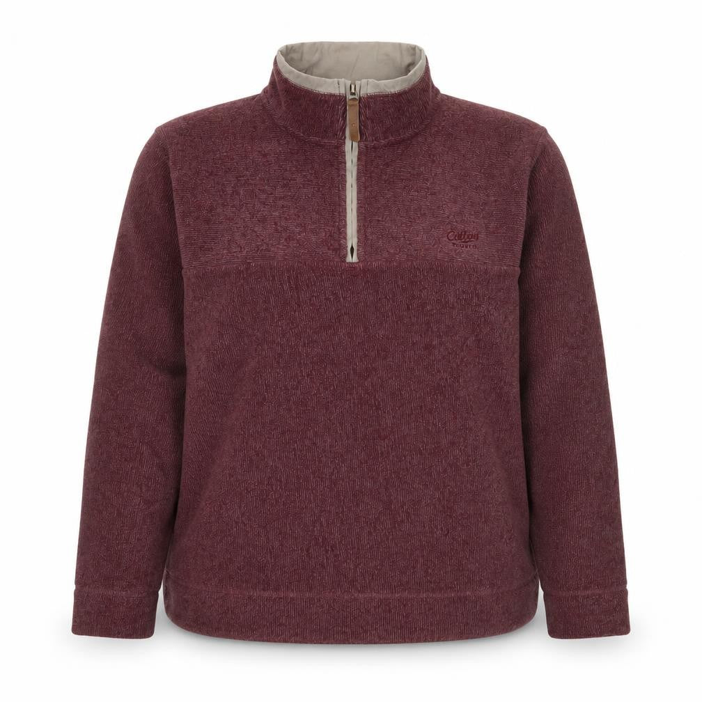 Front view of Cotton Traders Women’s Merlot Fleece 1/2 Zip Pullover Sweatshirt, size L