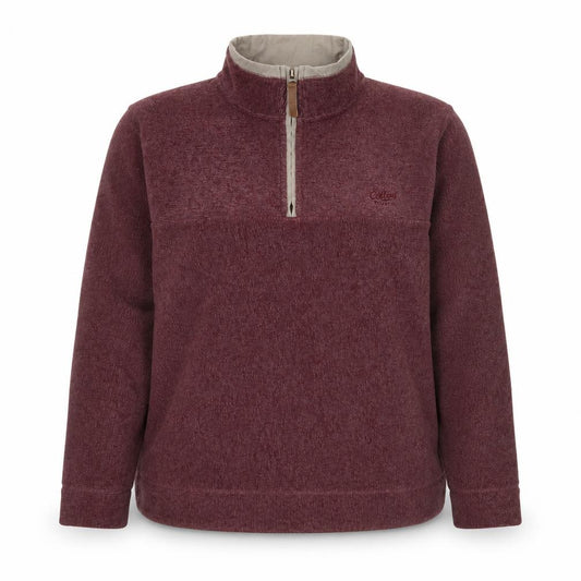Front view of Cotton Traders Women’s Merlot Fleece 1/2 Zip Pullover Sweatshirt, size L