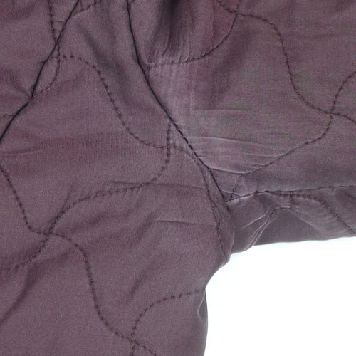 Viyella Women's Brown Quilted Long Coat Size 10 Polyester Blend