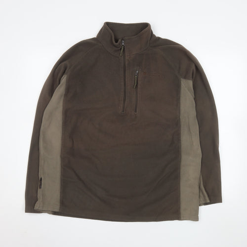 Mountain Warehouse Men's Brown Fleece Pullover Sweatshirt XL
