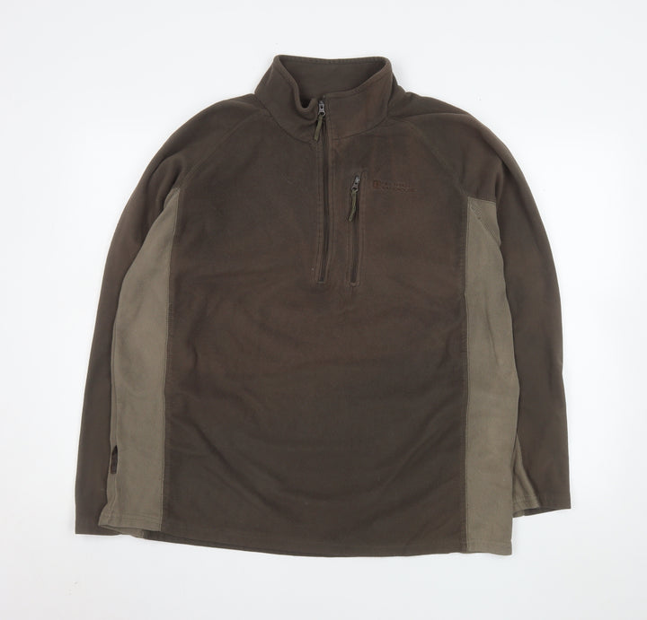 Mountain Warehouse Men's Brown Fleece Pullover Sweatshirt XL