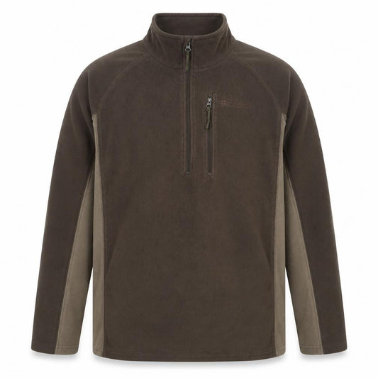 Front view of Mountain Warehouse Men's Brown Fleece Pullover Sweatshirt XL