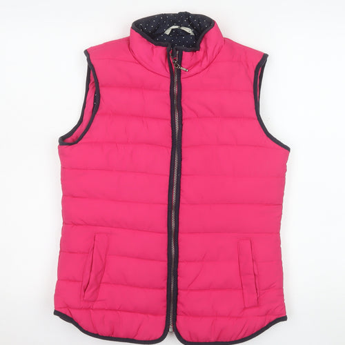 Tu Women’s Pink Puffer Waistcoat Size 8 Quilted Sleeveless Bodywarmer