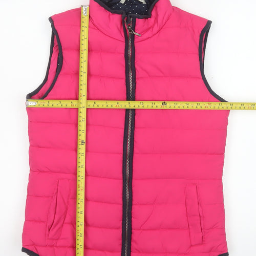Tu Women’s Pink Puffer Waistcoat Size 8 Quilted Sleeveless Bodywarmer