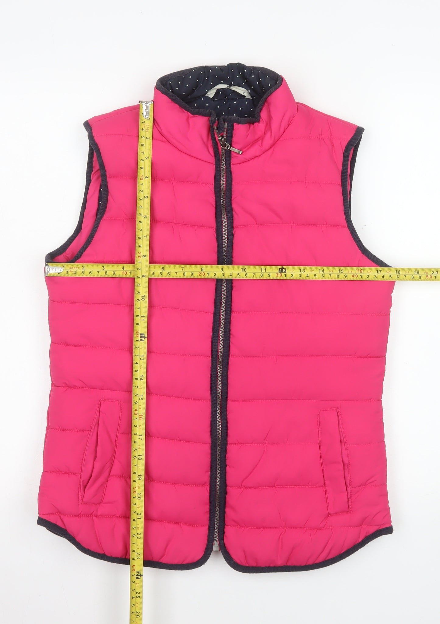 Tu Women’s Pink Puffer Waistcoat Size 8 Quilted Sleeveless Bodywarmer