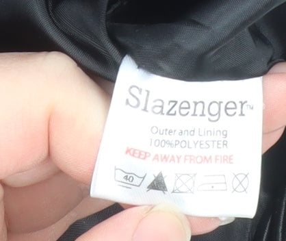 Slazenger Men's Black Hooded Puffer Jacket Size M Water Resistant