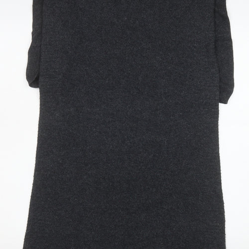 Monsoon Women Grey Shift Knit Dress Size S Half Sleeve Zip Back