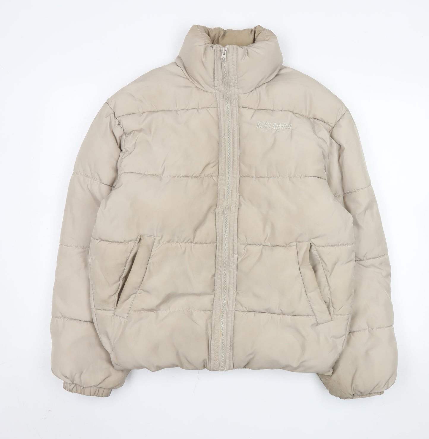Reclaimed Vintage Women’s Beige XS Puffer Jacket Polyester Winter Style