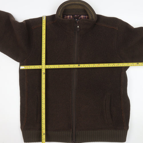 Marks and Spencer Mens Brown Fleece Zip Jacket M Blue Harbour