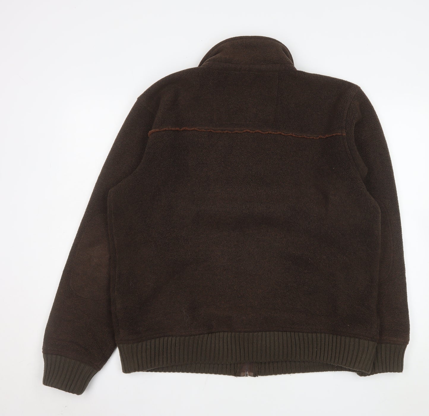 Marks and Spencer Mens Brown Fleece Zip Jacket M Blue Harbour