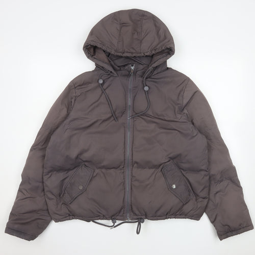 Brave Soul Women Brown Size 14 Hooded Puffer Jacket