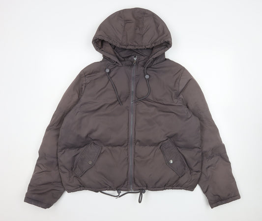 Brave Soul Women Brown Size 14 Hooded Puffer Jacket
