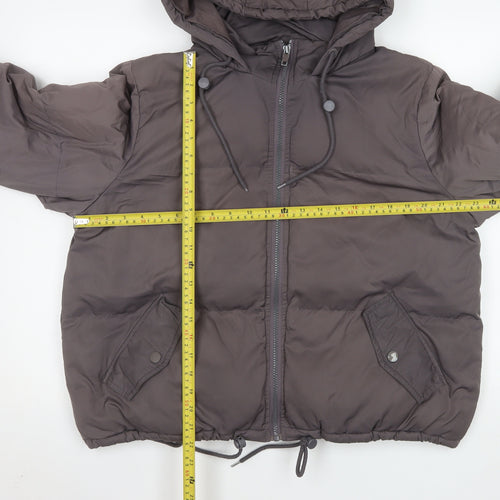 Brave Soul Women Brown Size 14 Hooded Puffer Jacket