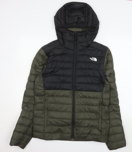 The North Face Men's Green & Black Hooded Puffer Jacket Small Down Filled