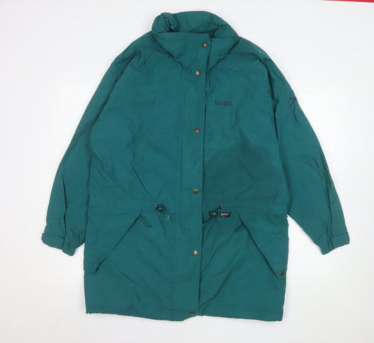 Regatta Women’s Green Long Parka Coat Size 12 Water Resistant Outdoor Jacket