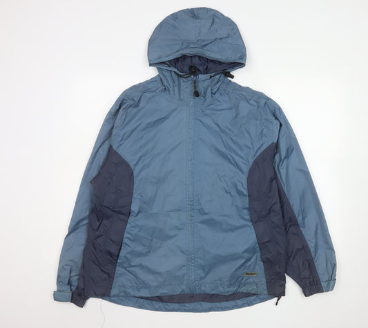 Peter Storm Women's Blue Waterproof Hooded Rain Jacket Size 16