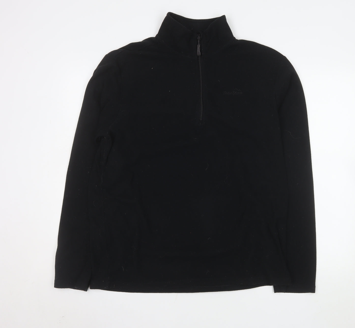 Peter Storm Men's Black Fleece 1/4 Zip Pullover Sweatshirt L