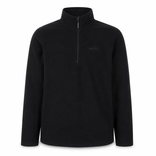 Front view of Peter Storm Men's Black Fleece 1/4 Zip Pullover Sweatshirt L